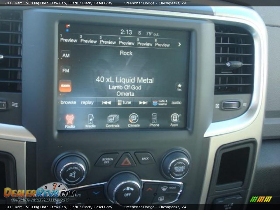 2013 Ram 1500 Big Horn Crew Cab Black / Black/Diesel Gray Photo #7