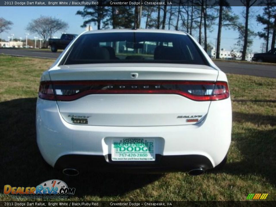 2013 Dodge Dart Rallye Bright White / Black/Ruby Red Photo #2