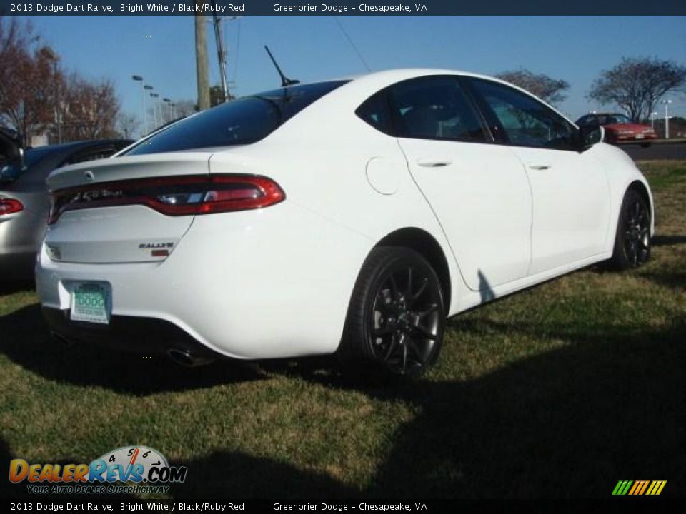 2013 Dodge Dart Rallye Bright White / Black/Ruby Red Photo #3