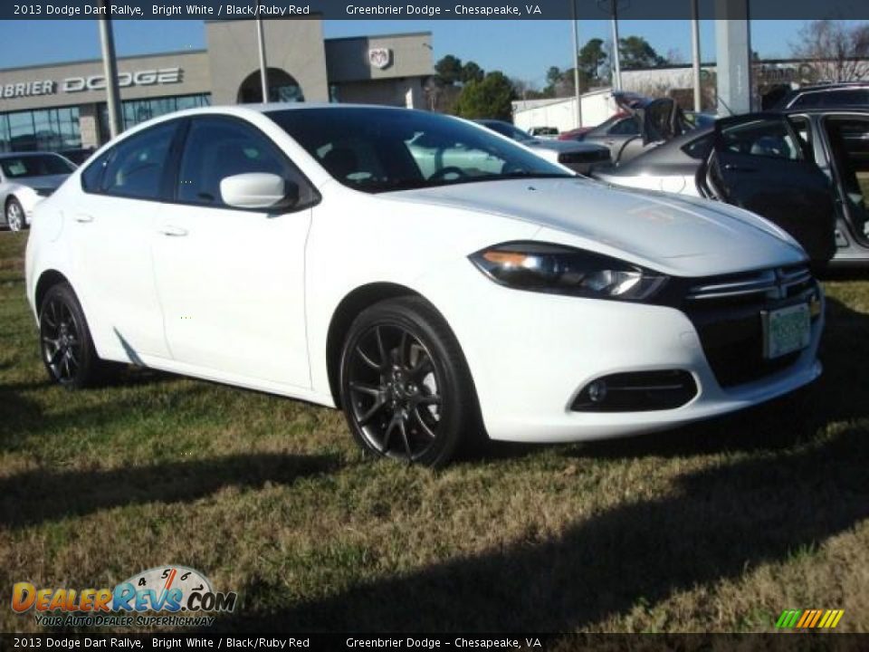 2013 Dodge Dart Rallye Bright White / Black/Ruby Red Photo #4