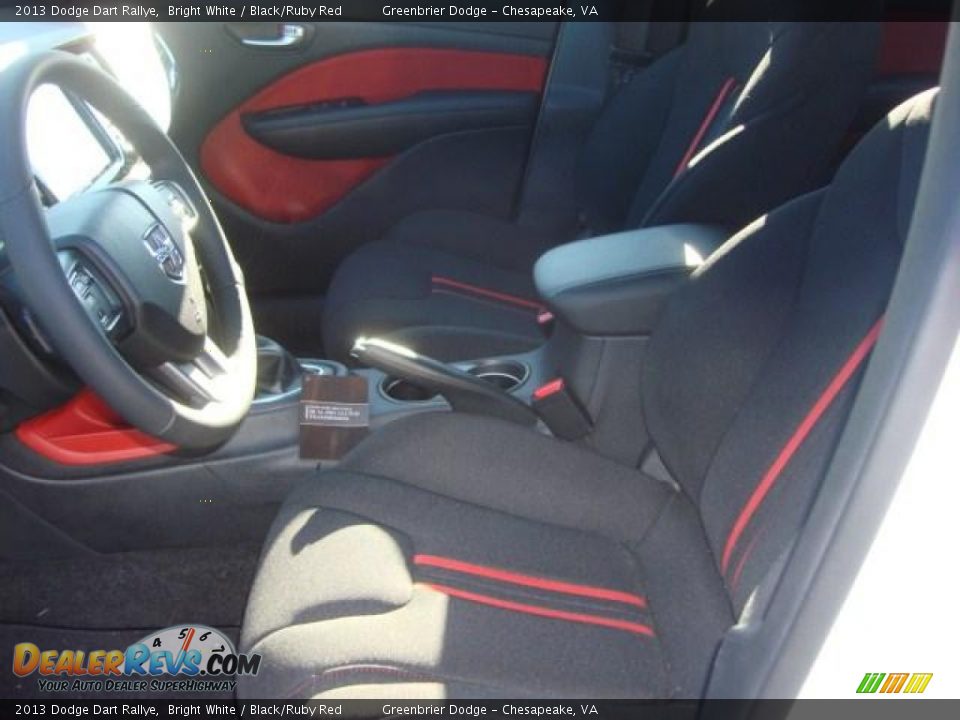 2013 Dodge Dart Rallye Bright White / Black/Ruby Red Photo #6