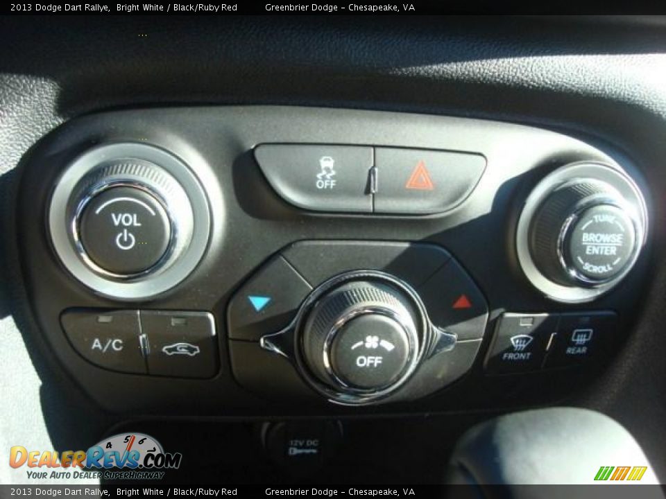 2013 Dodge Dart Rallye Bright White / Black/Ruby Red Photo #9