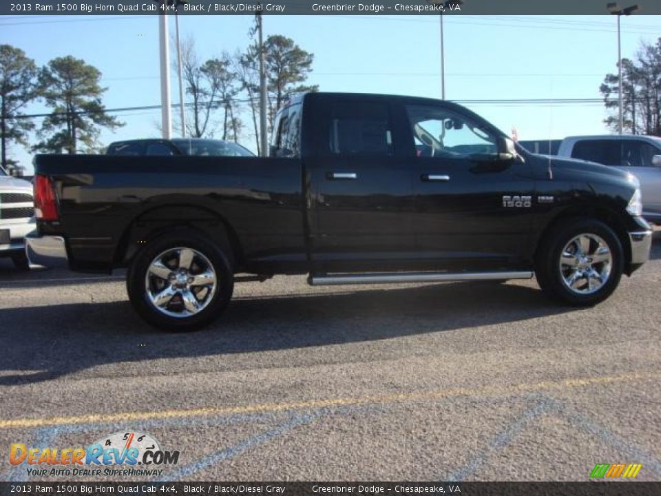 2013 Ram 1500 Big Horn Quad Cab 4x4 Black / Black/Diesel Gray Photo #3
