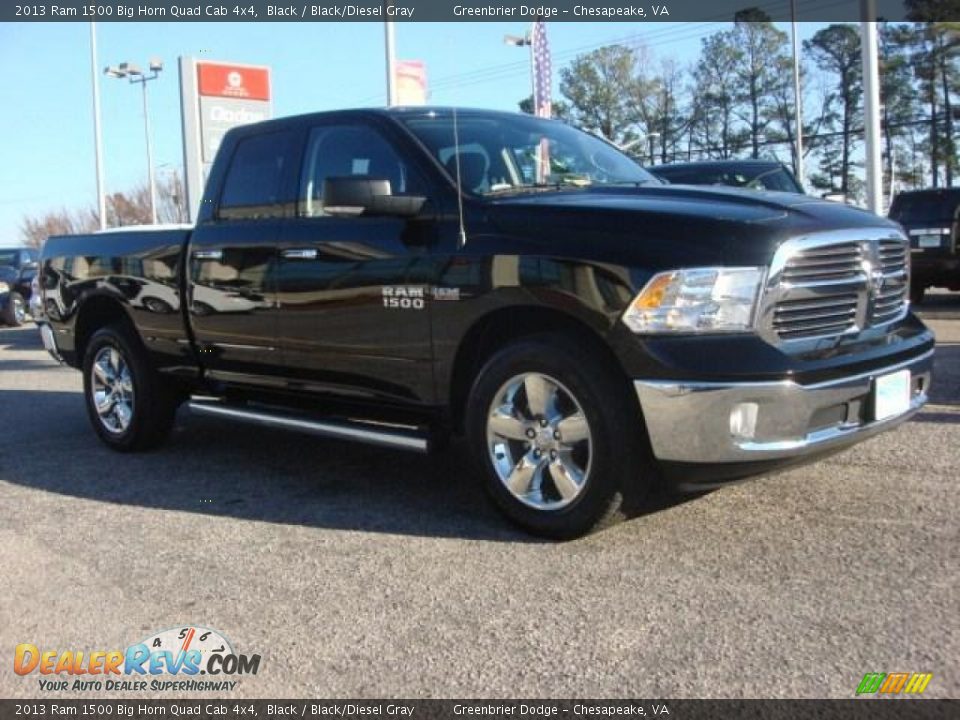 2013 Ram 1500 Big Horn Quad Cab 4x4 Black / Black/Diesel Gray Photo #4