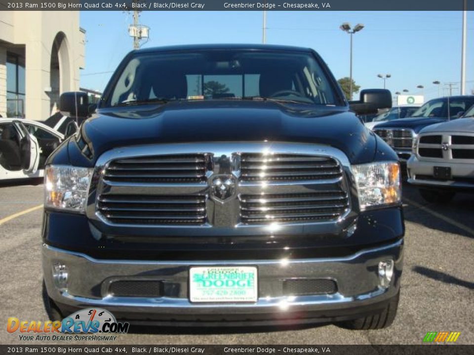 2013 Ram 1500 Big Horn Quad Cab 4x4 Black / Black/Diesel Gray Photo #5