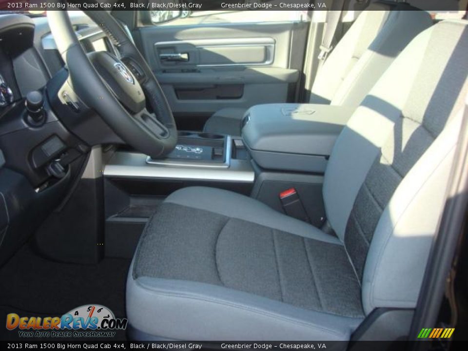 2013 Ram 1500 Big Horn Quad Cab 4x4 Black / Black/Diesel Gray Photo #6