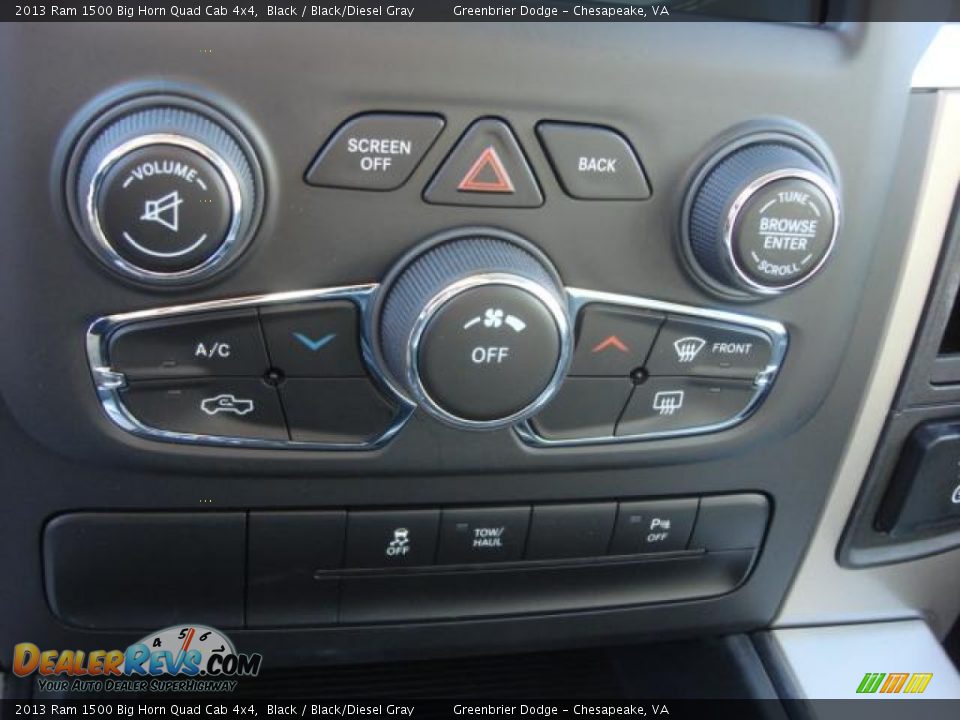 2013 Ram 1500 Big Horn Quad Cab 4x4 Black / Black/Diesel Gray Photo #12