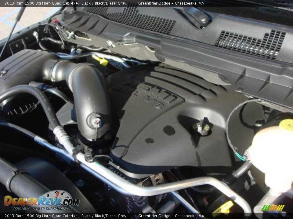 2013 Ram 1500 Big Horn Quad Cab 4x4 Black / Black/Diesel Gray Photo #13
