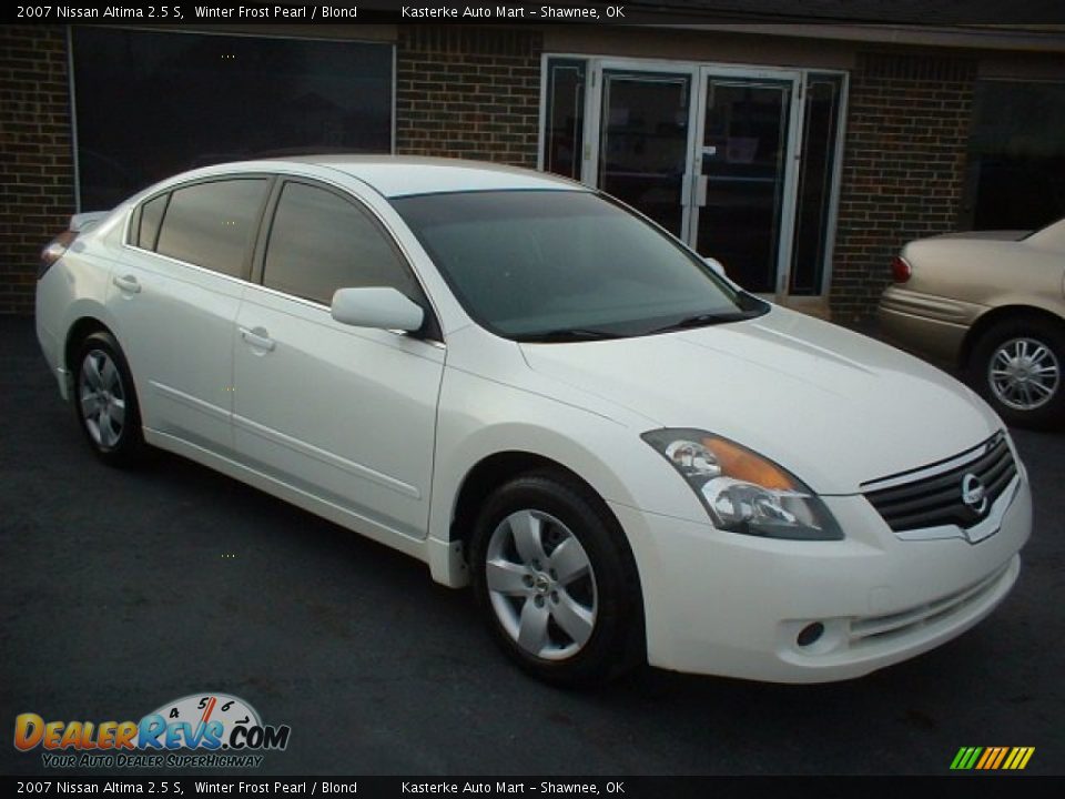 2007 Nissan Altima 2.5 S Winter Frost Pearl / Blond Photo #3