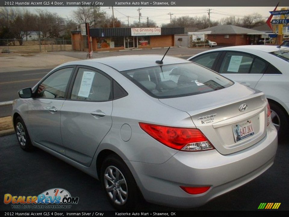 2012 Hyundai Accent GLS 4 Door Ironman Silver / Gray Photo #4