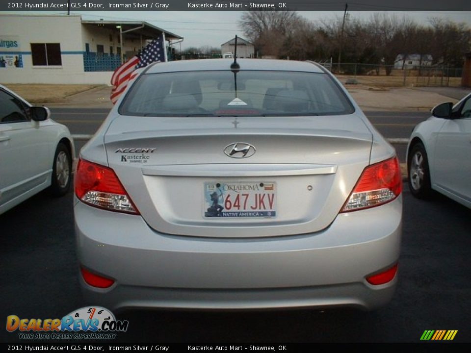 2012 Hyundai Accent GLS 4 Door Ironman Silver / Gray Photo #5
