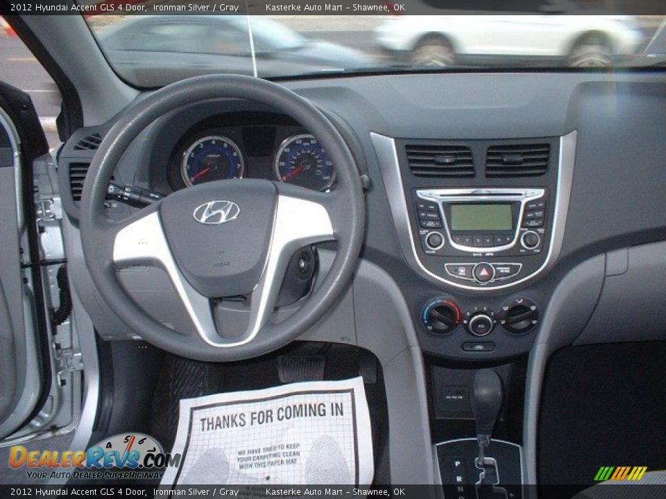 2012 Hyundai Accent GLS 4 Door Ironman Silver / Gray Photo #11