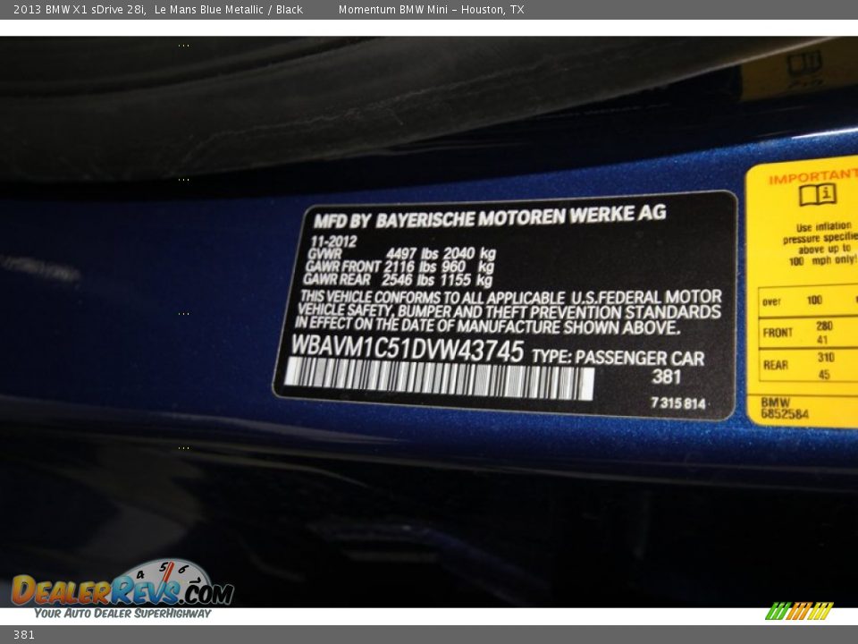 Bmw orient blue metallic paint code #2