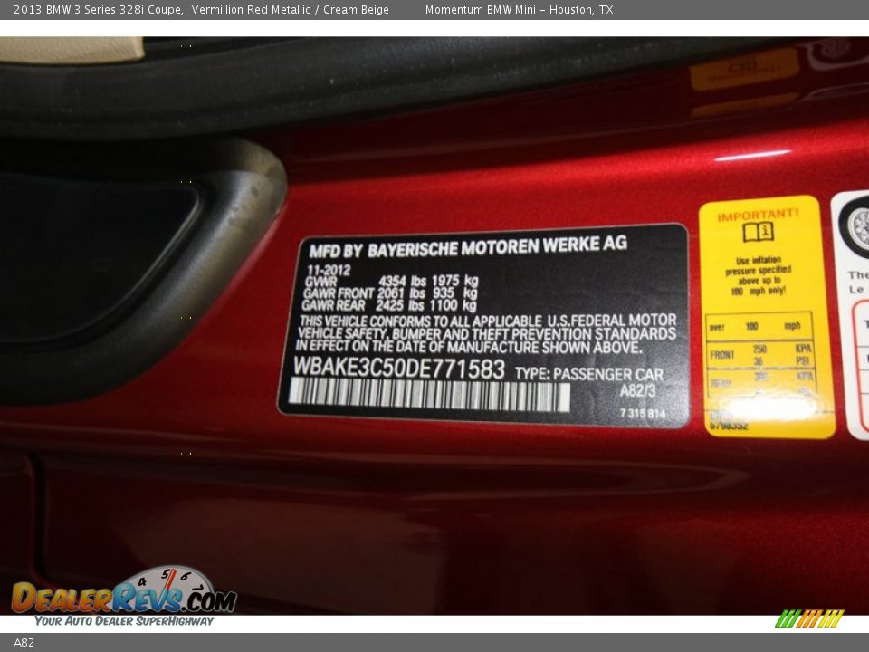 Bmw vermillion red metallic paint code #4