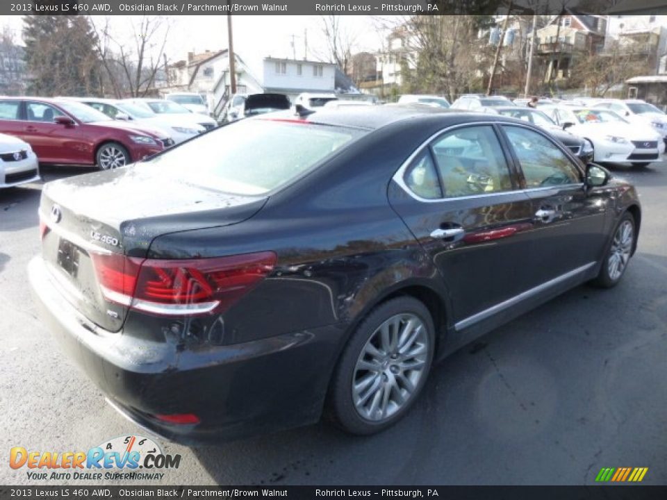 2013 Lexus LS 460 AWD Obsidian Black / Parchment/Brown Walnut Photo #4