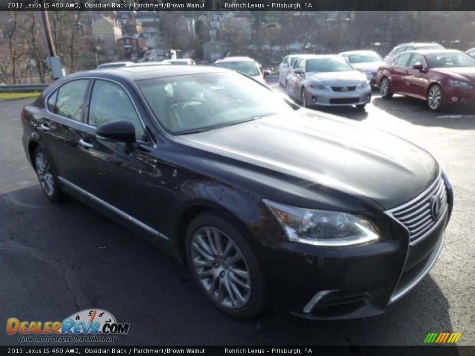 2013 Lexus LS 460 AWD Obsidian Black / Parchment/Brown Walnut Photo #6