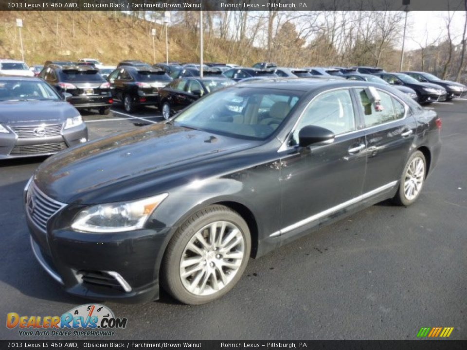 2013 Lexus LS 460 AWD Obsidian Black / Parchment/Brown Walnut Photo #8