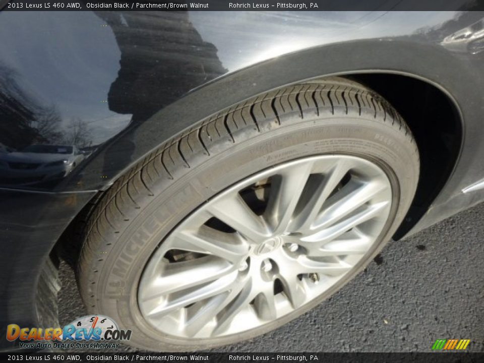 2013 Lexus LS 460 AWD Obsidian Black / Parchment/Brown Walnut Photo #9