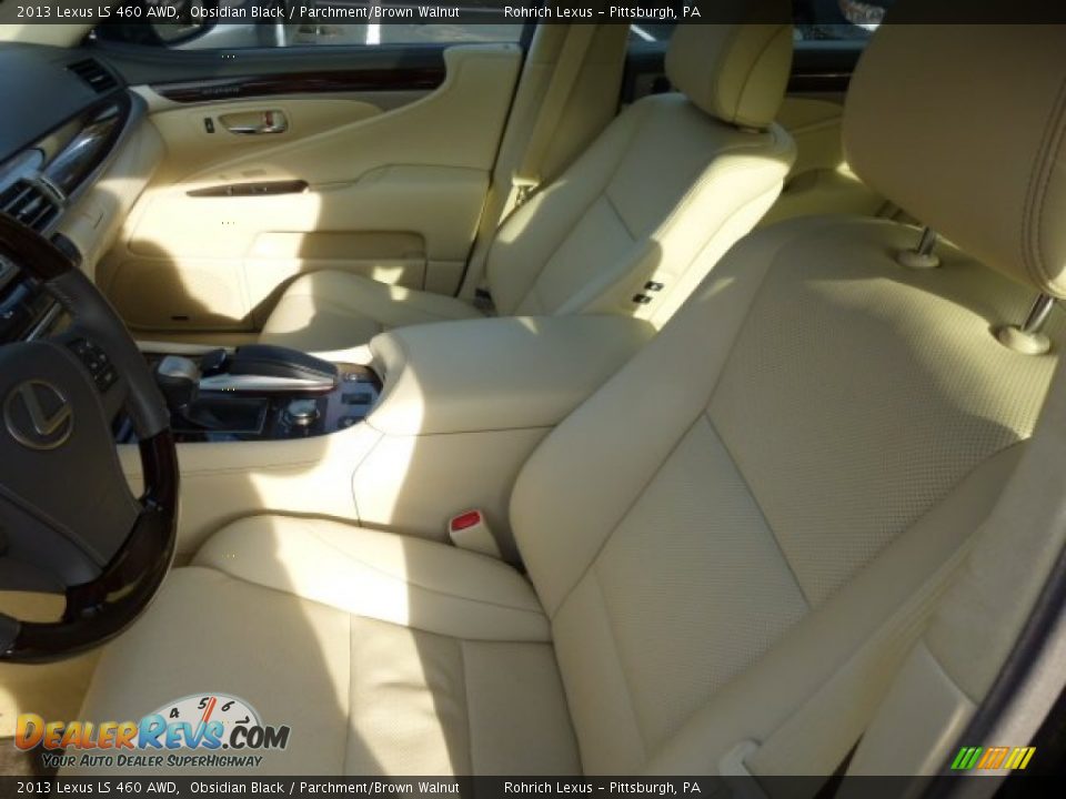 2013 Lexus LS 460 AWD Obsidian Black / Parchment/Brown Walnut Photo #10