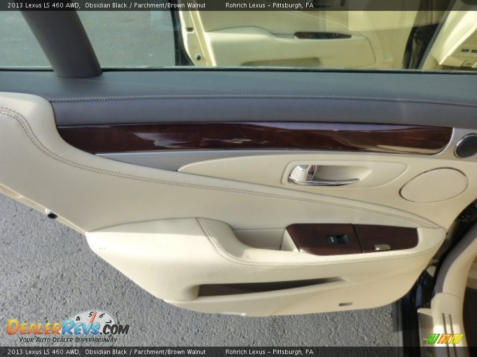 2013 Lexus LS 460 AWD Obsidian Black / Parchment/Brown Walnut Photo #13