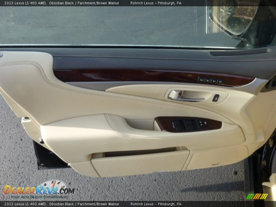 2013 Lexus LS 460 AWD Obsidian Black / Parchment/Brown Walnut Photo #14