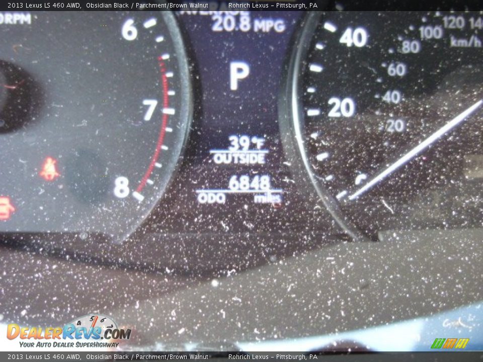 2013 Lexus LS 460 AWD Obsidian Black / Parchment/Brown Walnut Photo #20