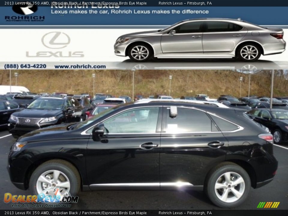 2013 Lexus RX 350 AWD Obsidian Black / Parchment/Espresso Birds Eye Maple Photo #1