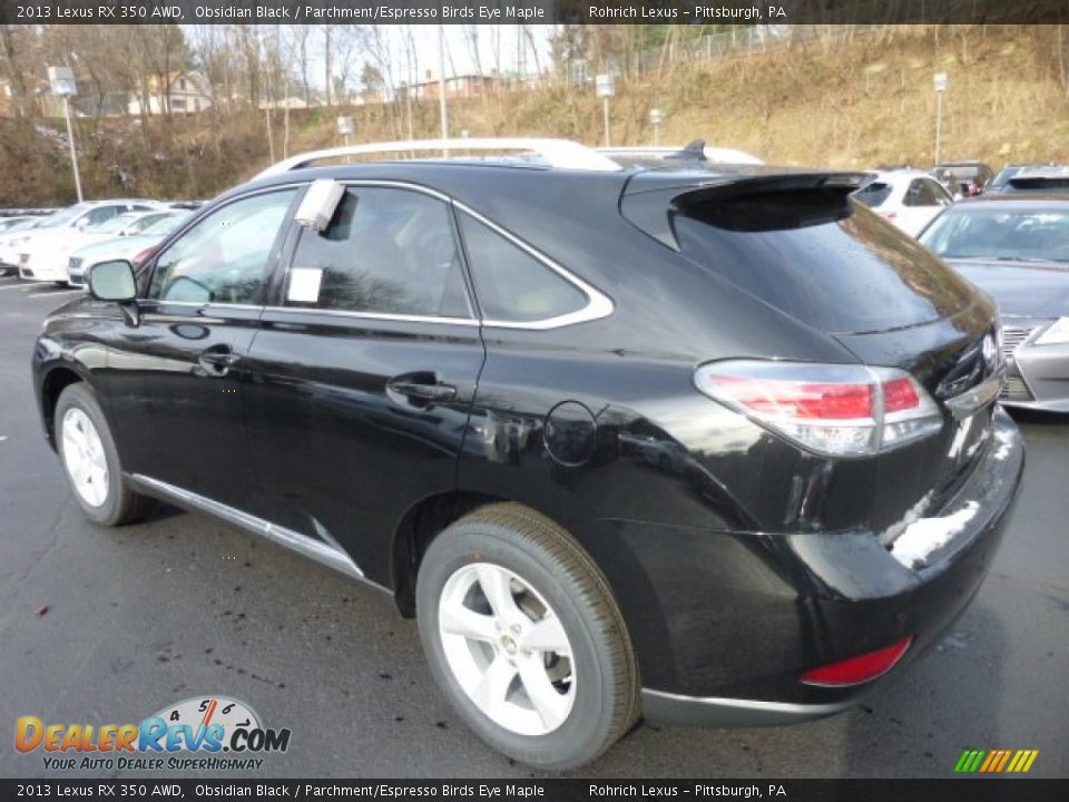 2013 Lexus RX 350 AWD Obsidian Black / Parchment/Espresso Birds Eye Maple Photo #2