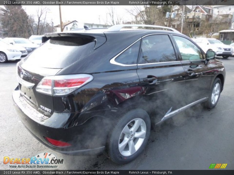 2013 Lexus RX 350 AWD Obsidian Black / Parchment/Espresso Birds Eye Maple Photo #4