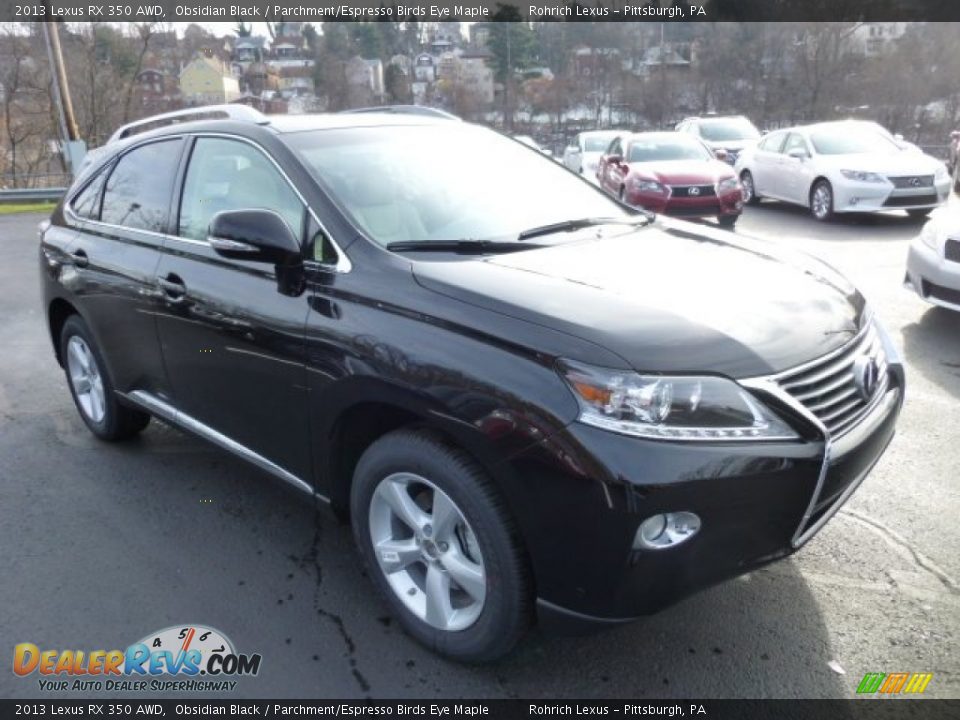 2013 Lexus RX 350 AWD Obsidian Black / Parchment/Espresso Birds Eye Maple Photo #6