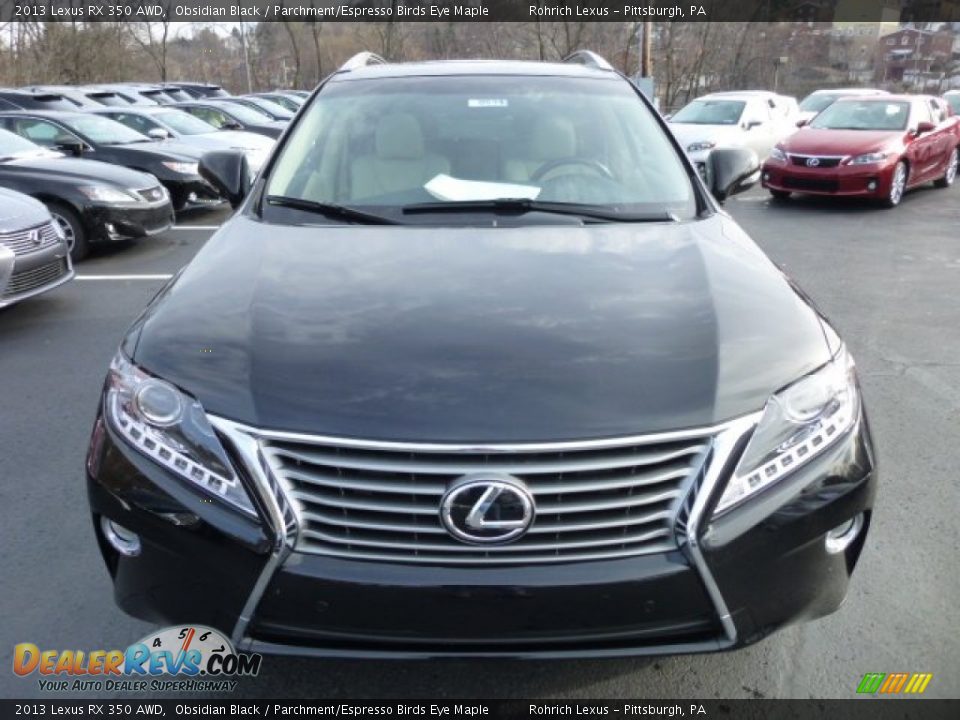 2013 Lexus RX 350 AWD Obsidian Black / Parchment/Espresso Birds Eye Maple Photo #7