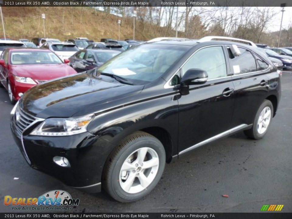 2013 Lexus RX 350 AWD Obsidian Black / Parchment/Espresso Birds Eye Maple Photo #8