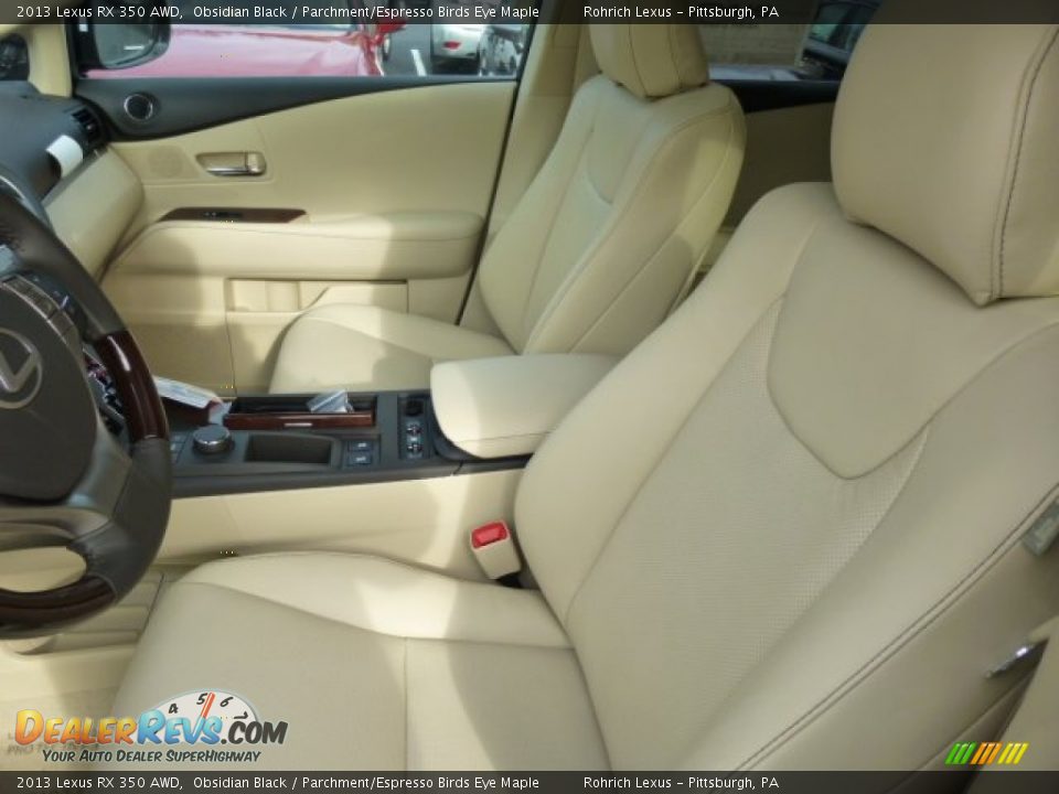 2013 Lexus RX 350 AWD Obsidian Black / Parchment/Espresso Birds Eye Maple Photo #10