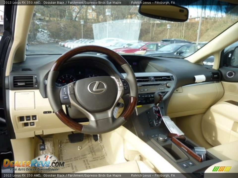 2013 Lexus RX 350 AWD Obsidian Black / Parchment/Espresso Birds Eye Maple Photo #12