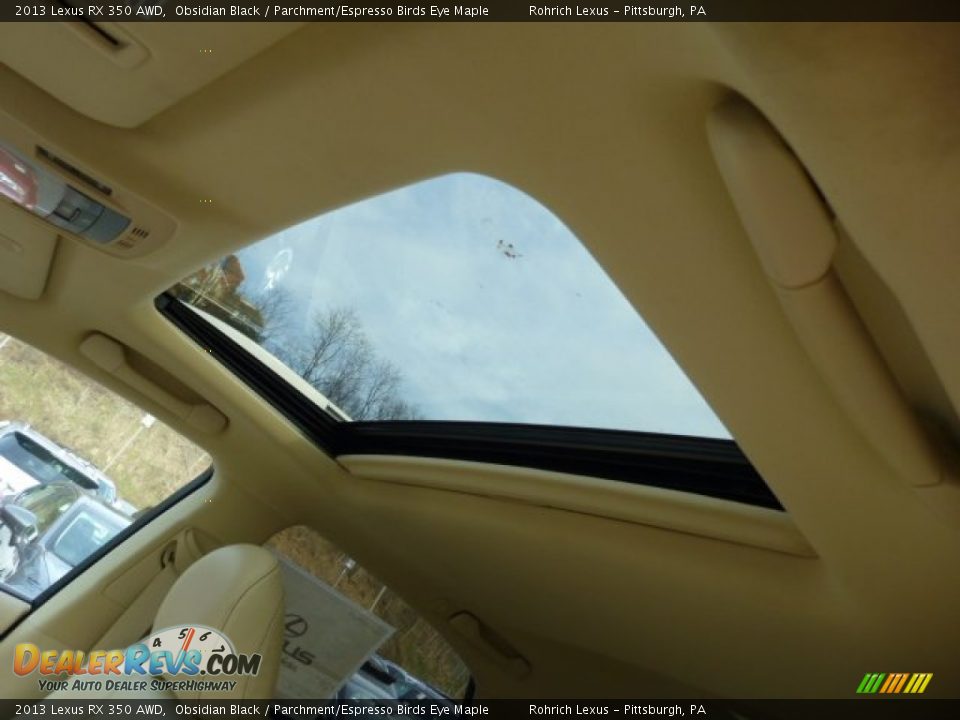 2013 Lexus RX 350 AWD Obsidian Black / Parchment/Espresso Birds Eye Maple Photo #15