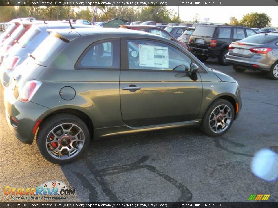 2013 Fiat 500 Sport Verde Oliva (Olive Green) / Sport Marrone/Grigio/Nero (Brown/Gray/Black) Photo #2