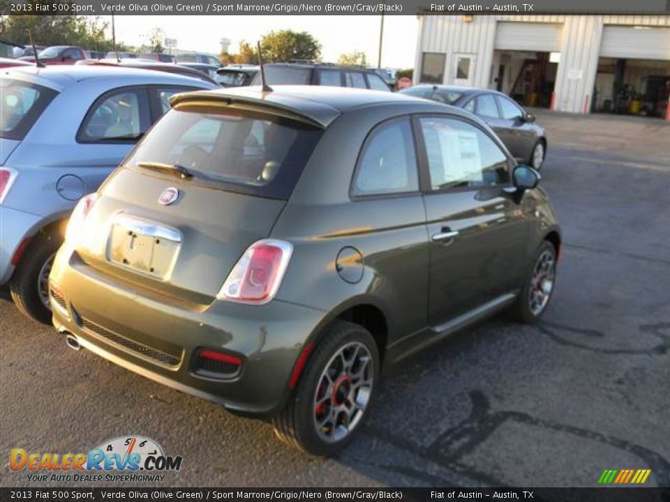 2013 Fiat 500 Sport Verde Oliva (Olive Green) / Sport Marrone/Grigio/Nero (Brown/Gray/Black) Photo #3