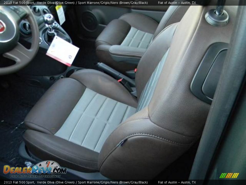 2013 Fiat 500 Sport Verde Oliva (Olive Green) / Sport Marrone/Grigio/Nero (Brown/Gray/Black) Photo #6