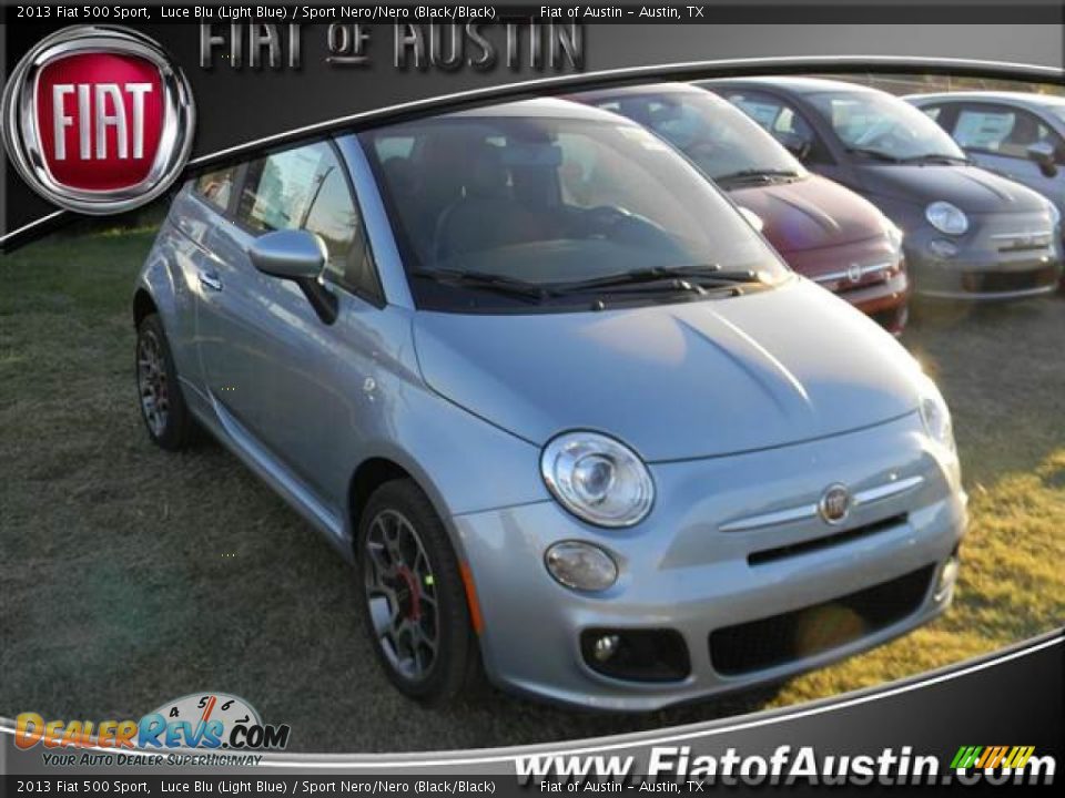 2013 Fiat 500 Sport Luce Blu (Light Blue) / Sport Nero/Nero (Black/Black) Photo #1