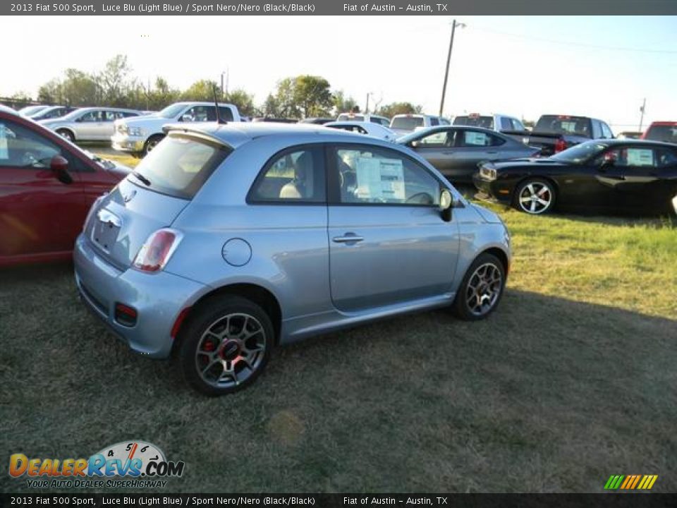 2013 Fiat 500 Sport Luce Blu (Light Blue) / Sport Nero/Nero (Black/Black) Photo #2