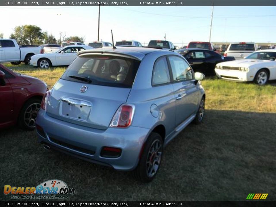 2013 Fiat 500 Sport Luce Blu (Light Blue) / Sport Nero/Nero (Black/Black) Photo #3