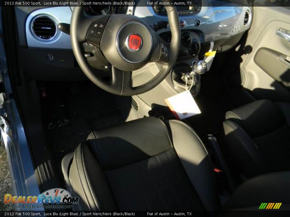 2013 Fiat 500 Sport Luce Blu (Light Blue) / Sport Nero/Nero (Black/Black) Photo #7