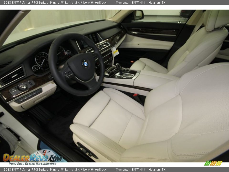 Ivory White/Black Interior - 2013 BMW 7 Series 750i Sedan Photo #11