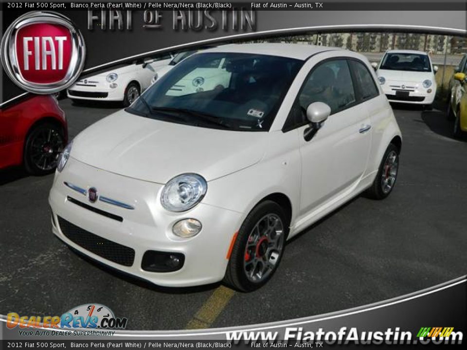 2012 Fiat 500 Sport Bianco Perla (Pearl White) / Pelle Nera/Nera (Black/Black) Photo #1