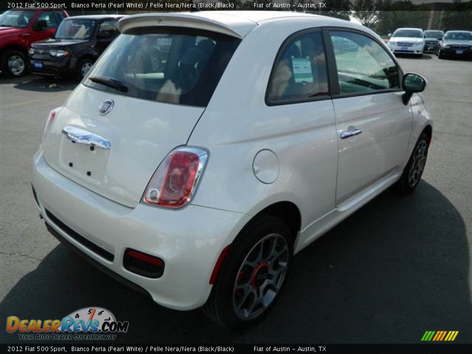 2012 Fiat 500 Sport Bianco Perla (Pearl White) / Pelle Nera/Nera (Black/Black) Photo #4