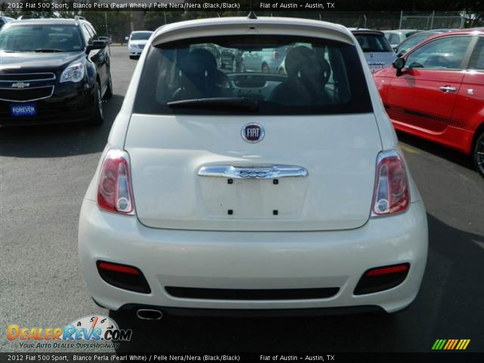 2012 Fiat 500 Sport Bianco Perla (Pearl White) / Pelle Nera/Nera (Black/Black) Photo #5