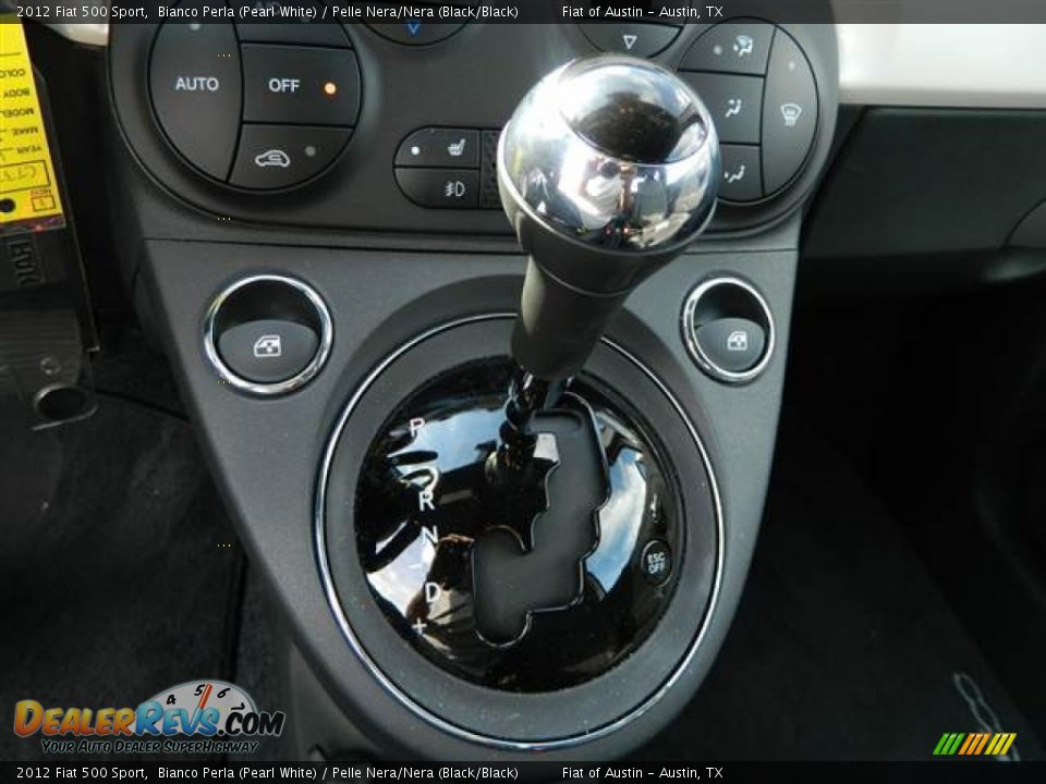 2012 Fiat 500 Sport Bianco Perla (Pearl White) / Pelle Nera/Nera (Black/Black) Photo #8