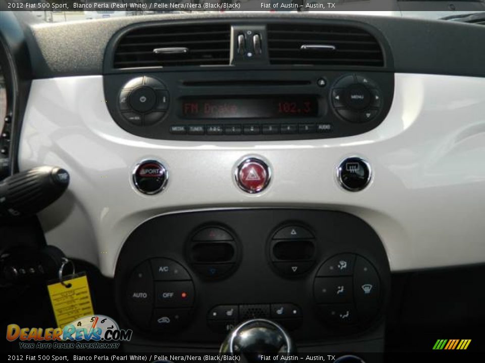 2012 Fiat 500 Sport Bianco Perla (Pearl White) / Pelle Nera/Nera (Black/Black) Photo #9