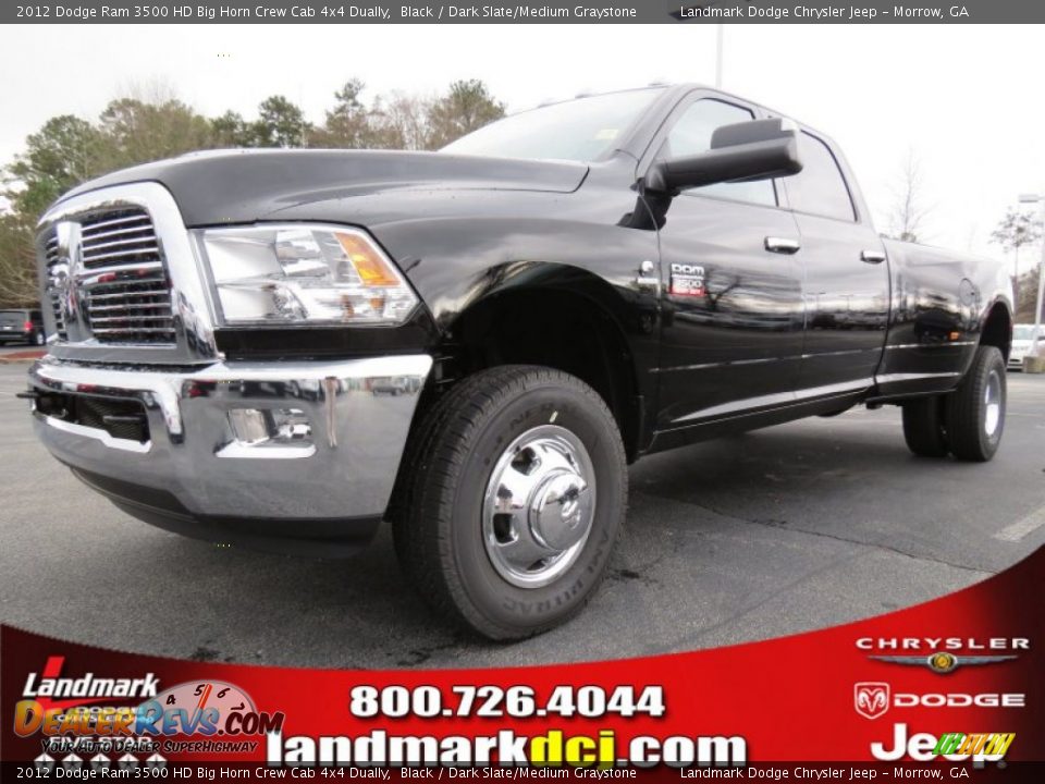 2012 Dodge Ram 3500 HD Big Horn Crew Cab 4x4 Dually Black / Dark Slate/Medium Graystone Photo #1