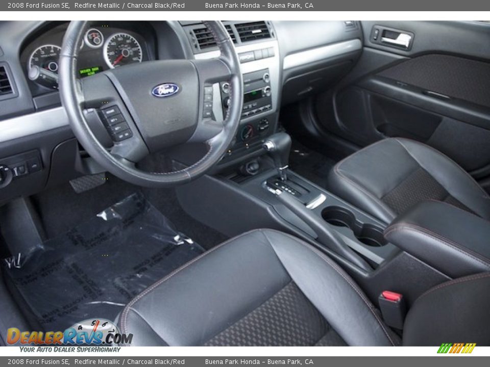Charcoal Black/Red Interior - 2008 Ford Fusion SE Photo #13